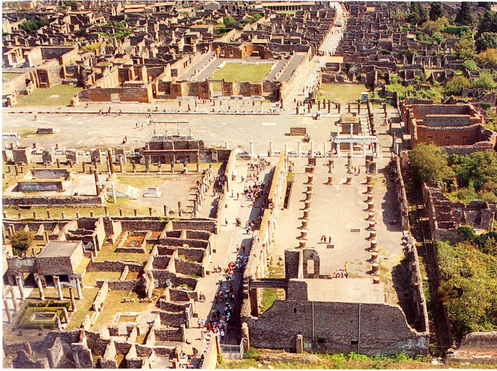 Bird S Eye View Of Pompeii Ruins Sorrento Cc Apartments Villas And B B In Sorrento Positano And Amalfi Coast In Italy